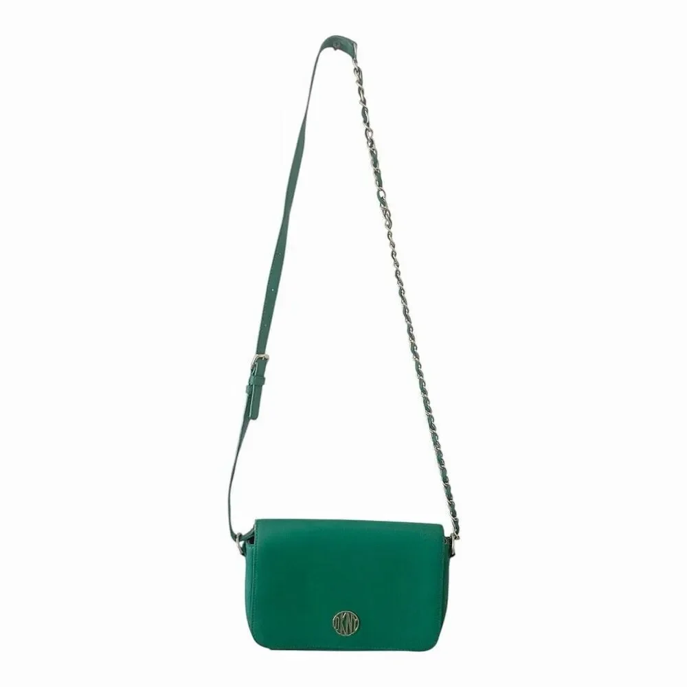 DKNY Bryant Park Green‎ Leather Crossbody Bag
